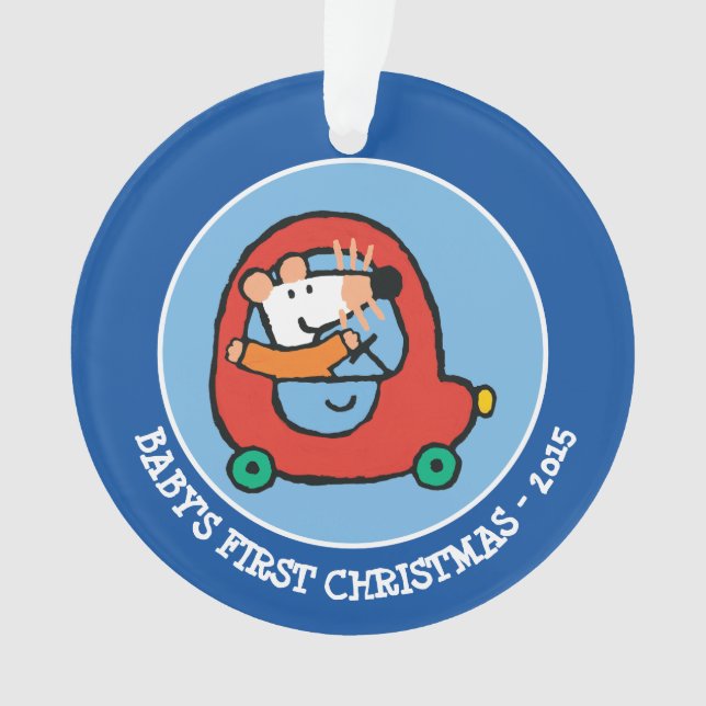 Ornamento Maisy dirige um carro vermelho bonito (Frente)