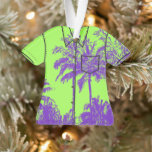 Ornamento Makena Beach Hawaiian Sketchy Palms Aloha Shirt<br><div class="desc">Púrpura e Verde limão. Na costa leste de Maui está a linda comunidade de resort de Makena Beach. Lá as palmeiras sopram nas brisas tropicais à medida que o sol se põe sobre o cone de cinza Molokini. Nossa design mostra as cores dramáticas desses pôrs do sol em estilo caneta...</div>