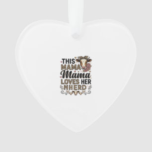 Ornamento Mama Ama Seu Rebanho Camisa Vintage Vaca Mãe Desig