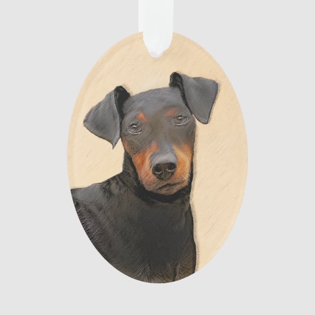 Ornamento Manchester Terrier Pintura Original (Frente)
