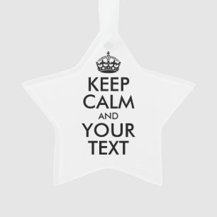Ornamento MANTENHA O CALM Personalizado e o TEXTO