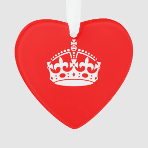 Ornamento Mantenha o símbolo CROWN no vermelho-fogo Personal