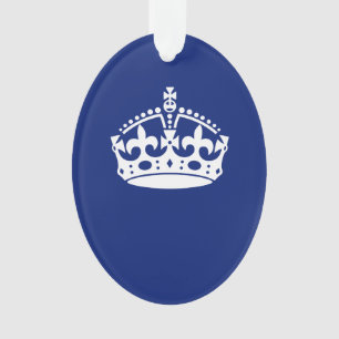 Ornamento Manter o Ícone Calm Crown no Marinho Azul