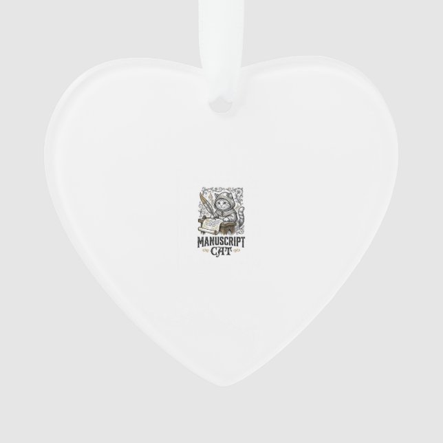 Ornamento Manuscrito Gato Medieval Manuscrito Vintage Vec (Frente)