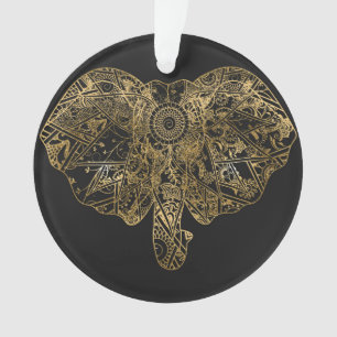 Ornamento Mão de Elefante Bonita desenhada Henna floral