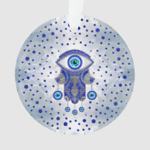 Ornamento Mão de Hamsa - Mão de Fatima Lapis Lazuli e Prata