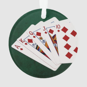Ornamento Mãos de pôquer - Royal Flush - Traje de Diamante