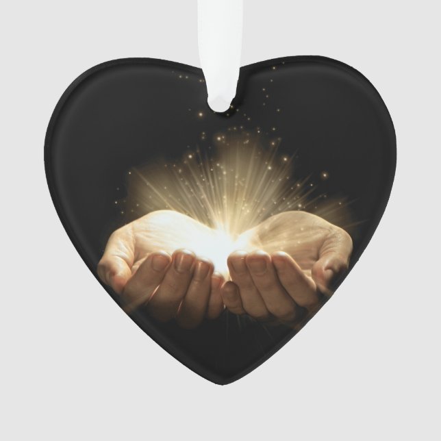 Ornamento Mãos dobradas que guardaram a luz (Frente)