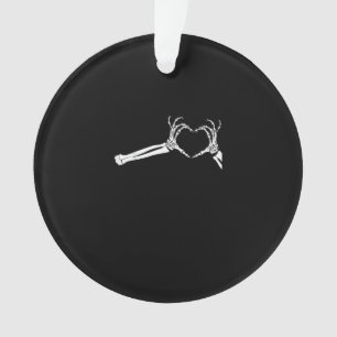 Ornamento Mãos Engraçadas Do Coração. Halloween Costume Skel