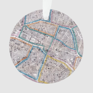 Ornamento Mapa antigo de Paris