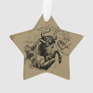Ornamento Mapa da Constelação de Taurus por Hevelius cerca