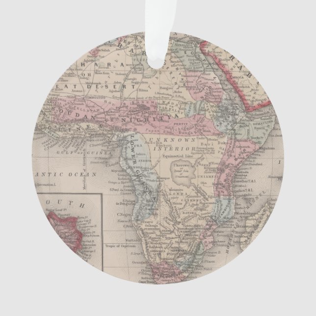 Ornamento Mapa de África com St Helena (Frente)