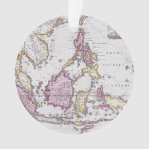 Ornamento Mapa de China & de Indonésia 1710