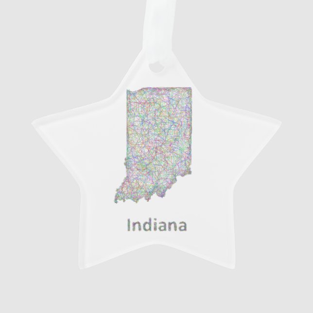 Ornamento Mapa de Indiana (Verso)
