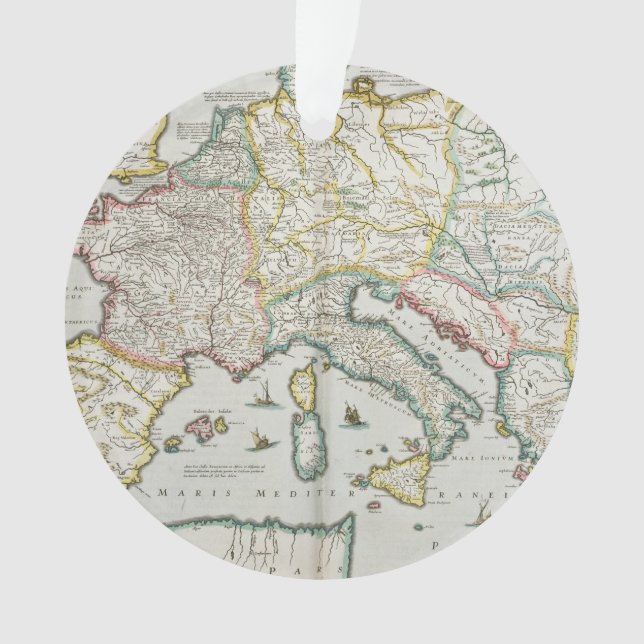 Ornamento Mapa do império de Charlemagne (Frente)