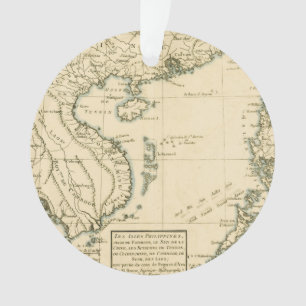 Ornamento Mapa do vintage do Oceano Índico de India  