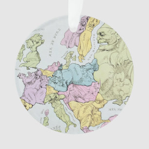Ornamento Mapa Satirical de Europa 1871
