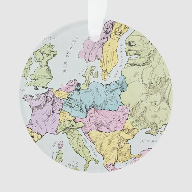 Ornamento Mapa Satirical de Europa | 1871 (Frente)