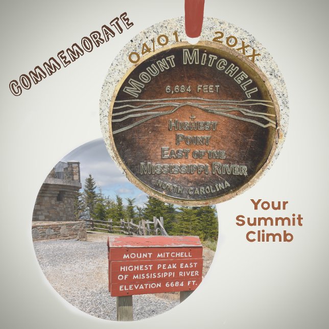 Ornamento Marco do cume do Monte Mitchell Montanhas Blue Rid (Criador carregado)