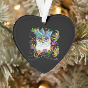 Ornamento Mardi Gras Cat, Mardi Gras Engraçado