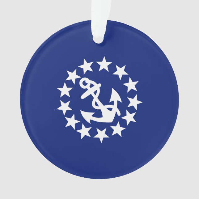 Ornamento Marinho Azul  de Bandeira Náutica Americana (Frente)