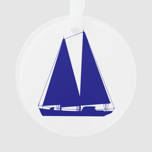 Ornamento Marinho Blue Coaster Decor Sailboat (Frente)