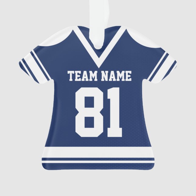 Ornamento Marinho Blue Hockey Jersey com foto (Frente)