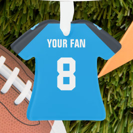 Ornamento Marinho de futebol, Blue & White Jersey Ornament