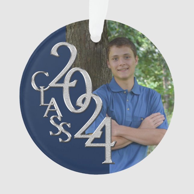 Ornamento Marinho de graduação Blue 2024 Photo (Frente)