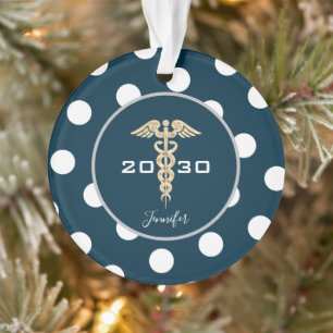 Ornamento Marinho Médico Personalizado Azul Natal