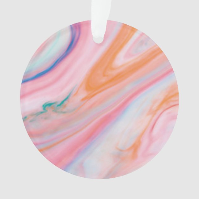 Ornamento mármore creme do círculo acrílico do acrílico Orna (Frente)