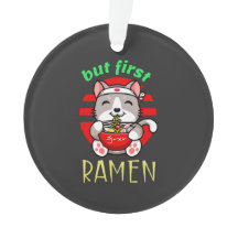 Mas primeiro Ramen, gato bonito comendo Ramen.