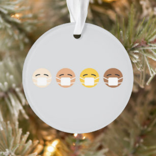 Ornamento Máscara de Emoji Faces para Cima COVID