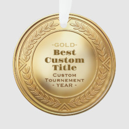 Ornamento Medalha de Ouro Realista 3D Personalizável e Premi