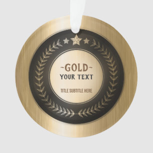 Ornamento MEDALHA DIY IMPRESSÃO PERSONALIZADA Ouro #1 Campeã