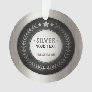 Ornamento MEDALHA Prata Campeão DIY IMPRESSÃO PERSONALIZADA