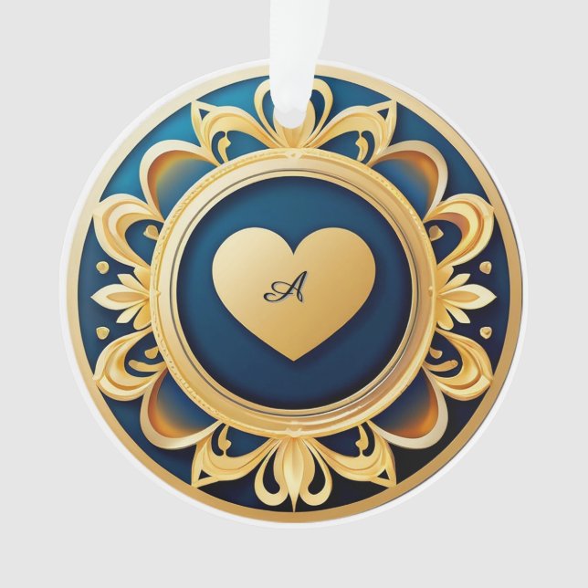 Ornamento Medalhão de Coração de Ouro (Frente)