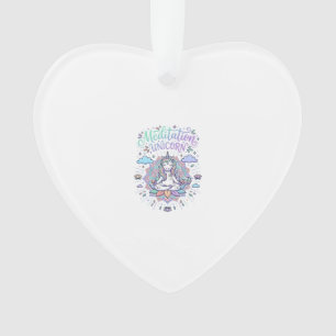 Ornamento Meditação de Unicórnio Unicórnio Fundo Branco Veto
