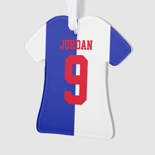 Ornamento Meia camisa personalizada de futebol (Frente)