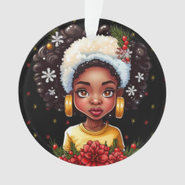 Ornamento Melanin Christmas Winter Black Girl Magic Sista