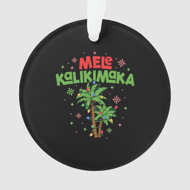 Ornamento Mele Kalikimaka Havaiana Palm-Light (Frente)