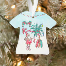 Mele Kalikimaka Papai noel Aloha Camisa Ornament