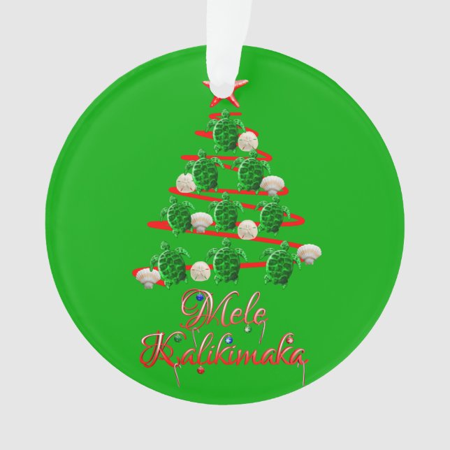 Ornamento Mele Kalikimaka Tartarugas do Mar (Frente)