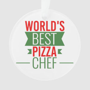 Ornamento Melhor Chef de pizza do mundo - verde-vermelho