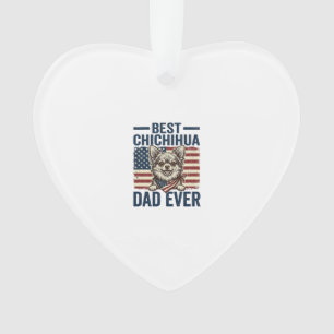 Ornamento Melhor Design de Camisa de Cachorro Patriota Pai C