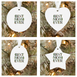 Ornamento Melhor Mãe Moderna, Flores E Plantas Verdes