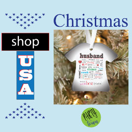 Ornamento Melhor Marido Maravilhosa Nuvem de Palavra A1