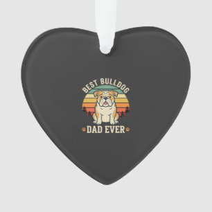 Ornamento Melhor Pai Bulldog de Todos os Tempos Vetor Retro