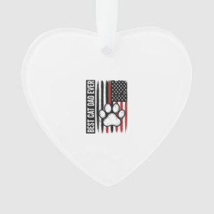 Ornamento Melhor Pai de Gato Patriota Desenho de Bandeira de
