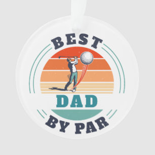 Ornamento Melhor Pai De Par Retro Personalizado Padre Golfe